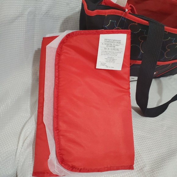 Disney Mickey Mouse 2013 Diaper Bag black red 4 pocket shopping bag - Picture 6 of 11
